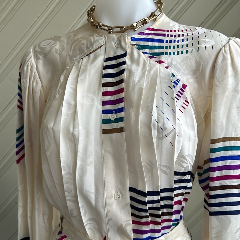 v i n t a g e... Argenti Silk Skirt and Blouse Size 12 - Picture 5 of 17